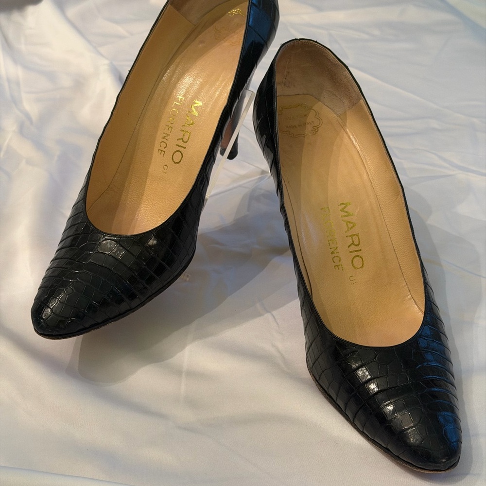 Black real Alligator (not faux) Women's Heels